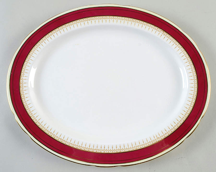 Athene Maroon 14" Oval Serving Platter by Paragon-1