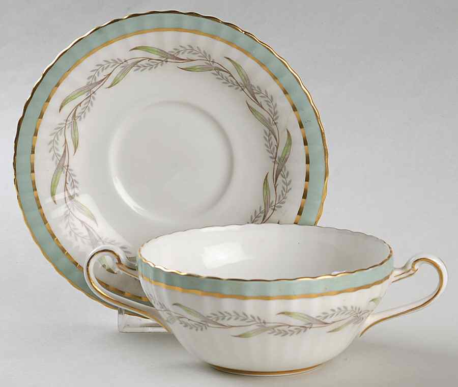 Athens Flat Cream Soup Bowl & Saucer Set by Paragon-1