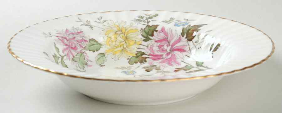 Autumn Glory (Pink & Yellow Flowers) Rim Soup Bowl by Paragon-1