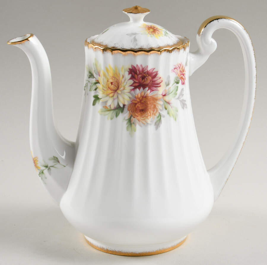 Autumn Glory (Yellow & Orange Flowers) Coffee Pot & Lid by Paragon-1