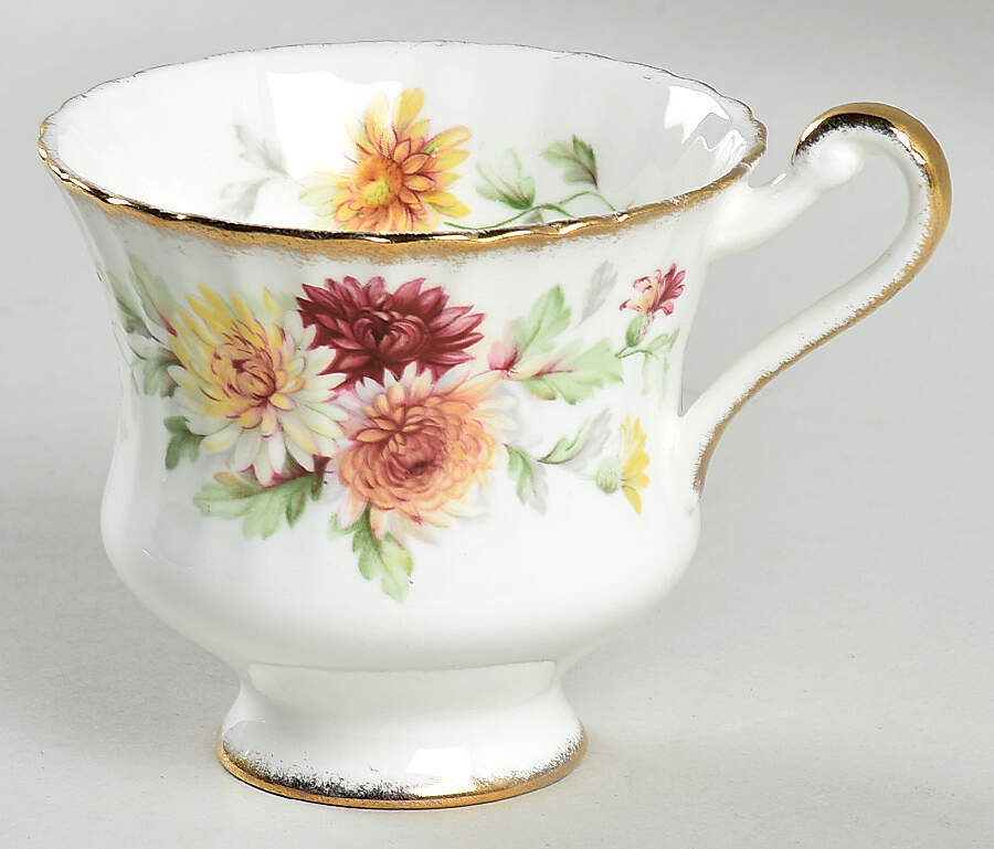 Autumn Glory (Yellow & Orange Flowers) Flat Cup by Paragon-1