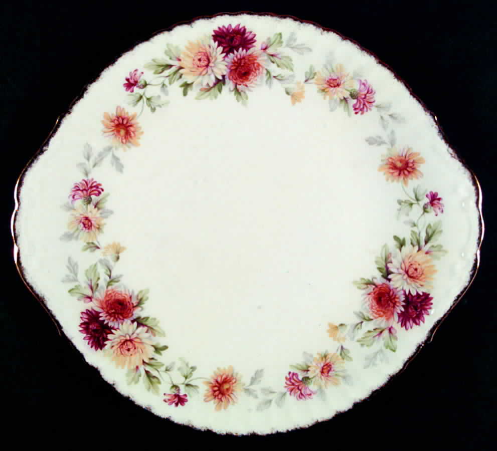 Autumn Glory (Yellow & Orange Flowers) Handled Cake Plate by Paragon-1