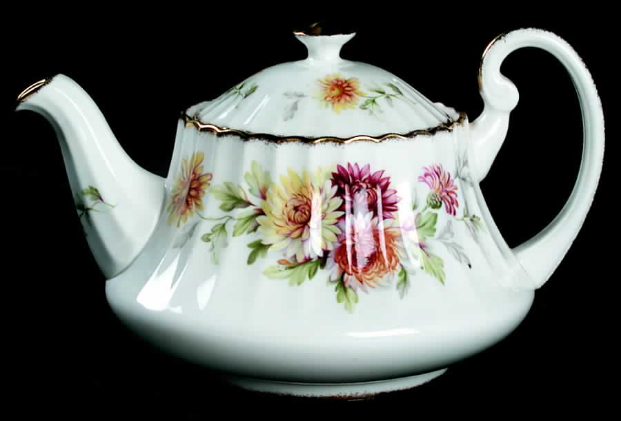 Autumn Glory (Yellow & Orange Flowers) Teapot & Lid by Paragon-1