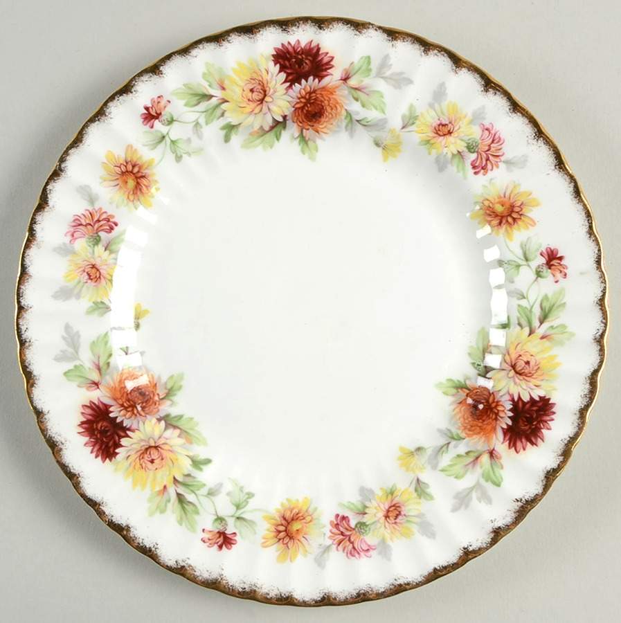 Autumn Glory (Yellow & Orange Flowers) Dessert/Pie Plate by Paragon-1