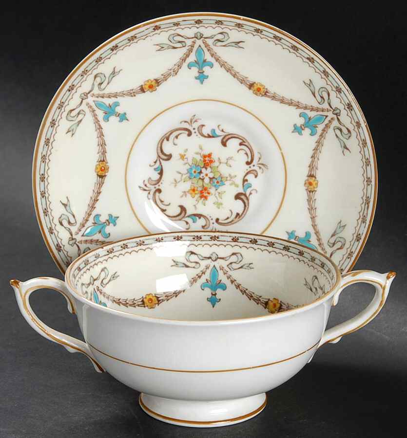 Beaupre Footed Cream Soup Bowl & Saucer Set by Paragon-1