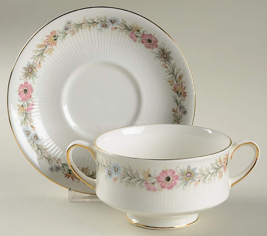 Belinda Footed Cream Soup Bowl & Saucer Set by Paragon-1