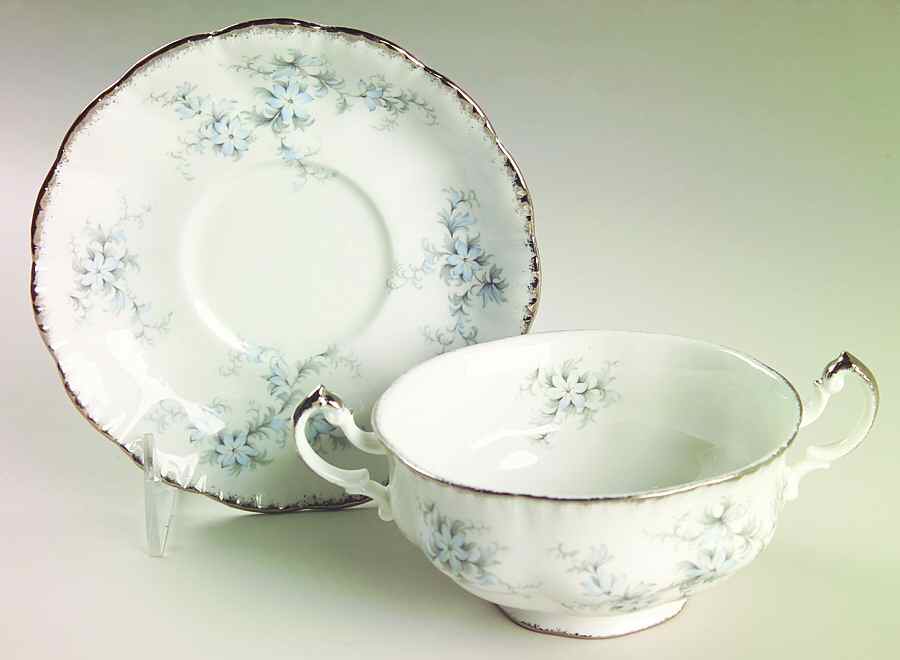Brides Choice Footed Cream Soup Bowl & Saucer Set by Paragon-1