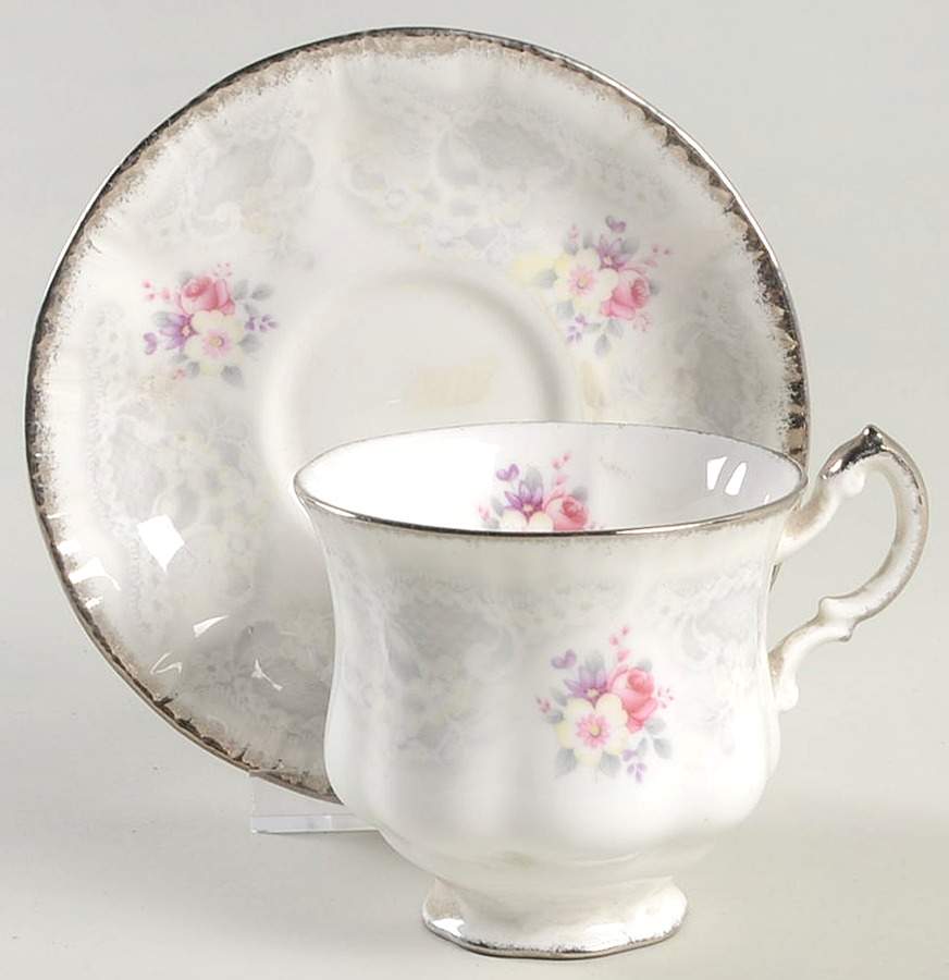 Bridal Lace Footed Cup & Saucer Set by Paragon-1