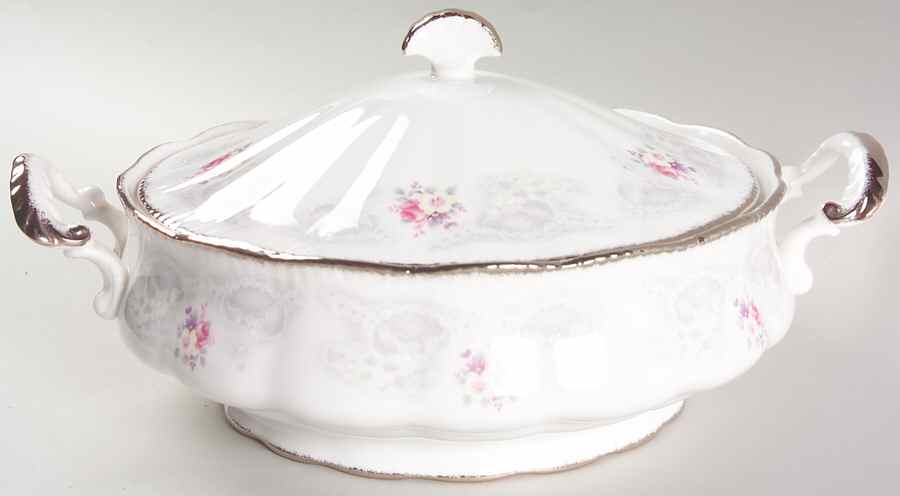 Bridal Lace Round Covered Vegetable by Paragon-1