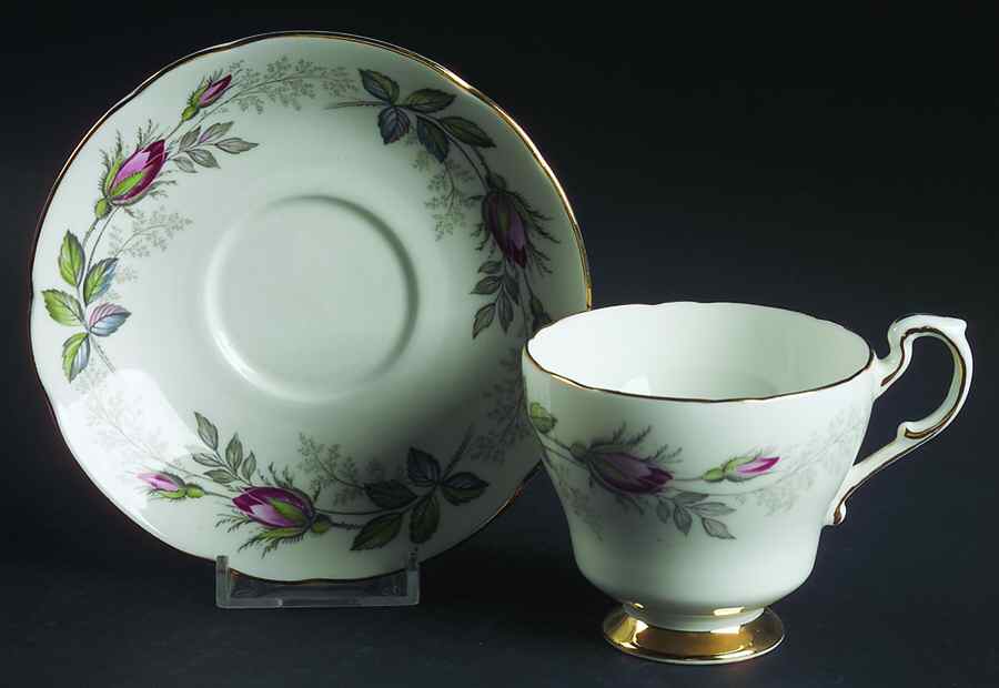 Bridal Rose Footed Cup & Saucer Set by Paragon-1