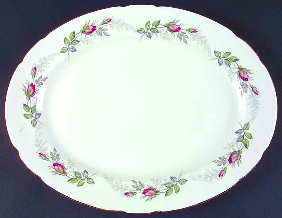 Bridal Rose 15" Oval Serving Platter by Paragon-1