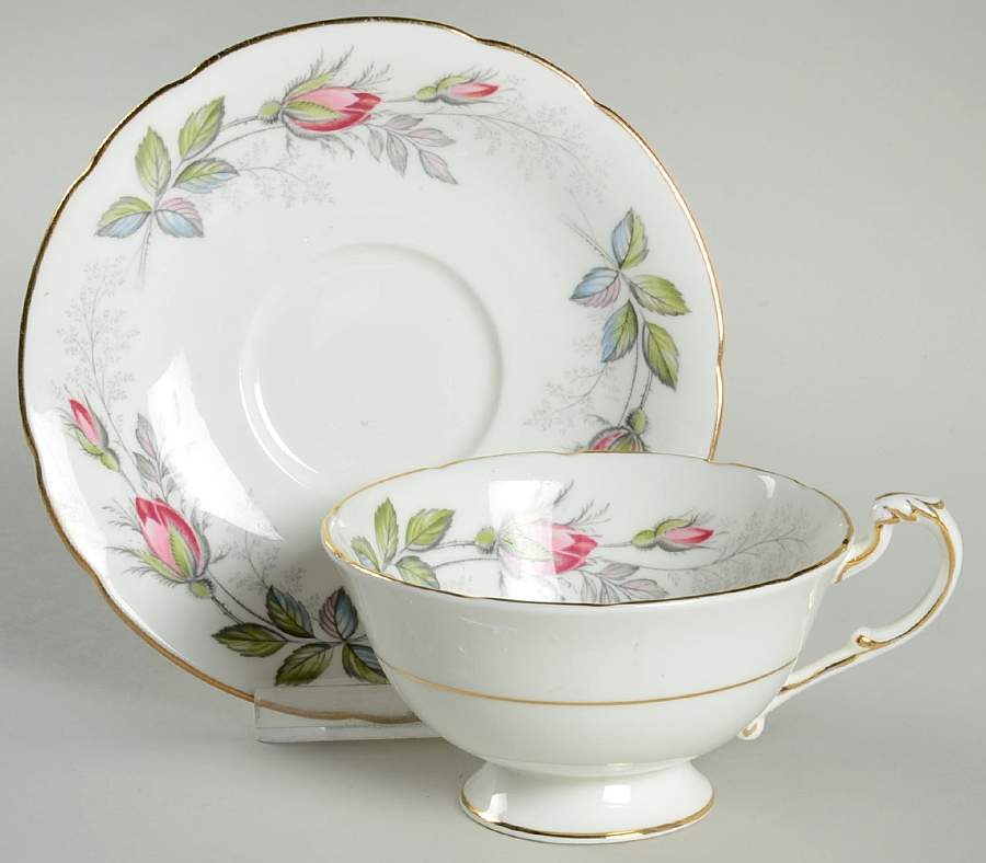 Bridal Rose Footed Cup & Saucer Set by Paragon-1