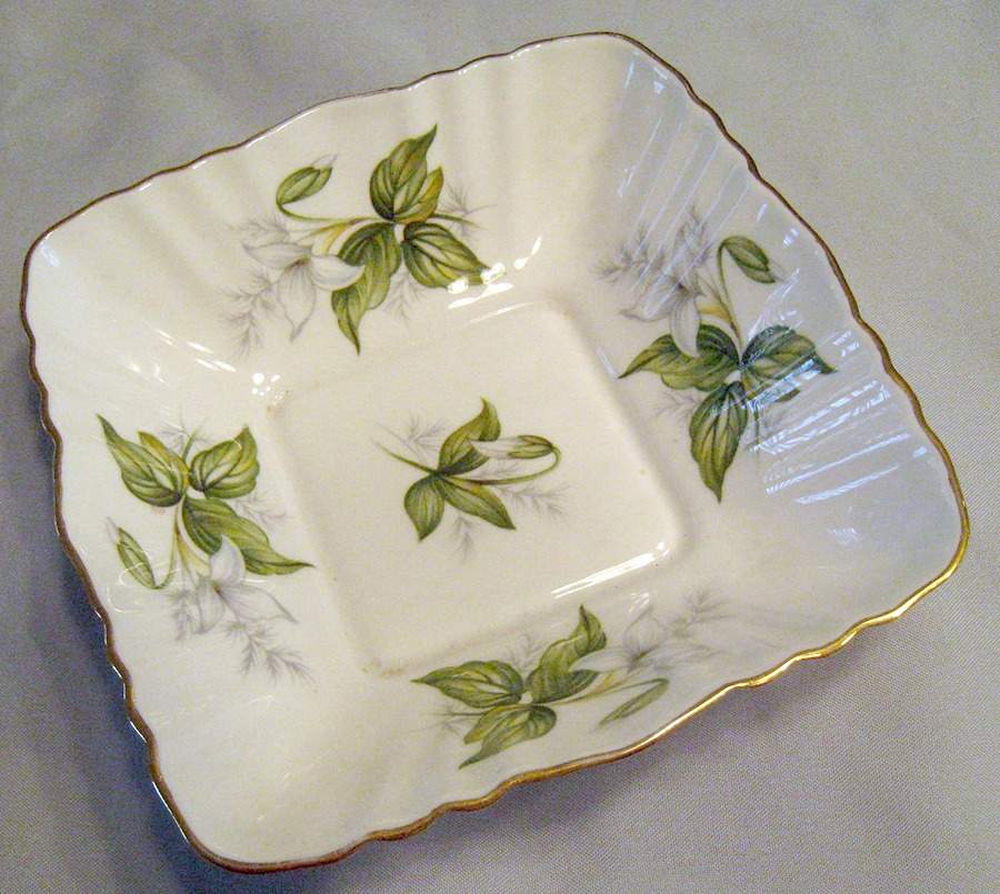 Canadian Provincial Flowers Small Square Sweet Meat Dish by Paragon-1