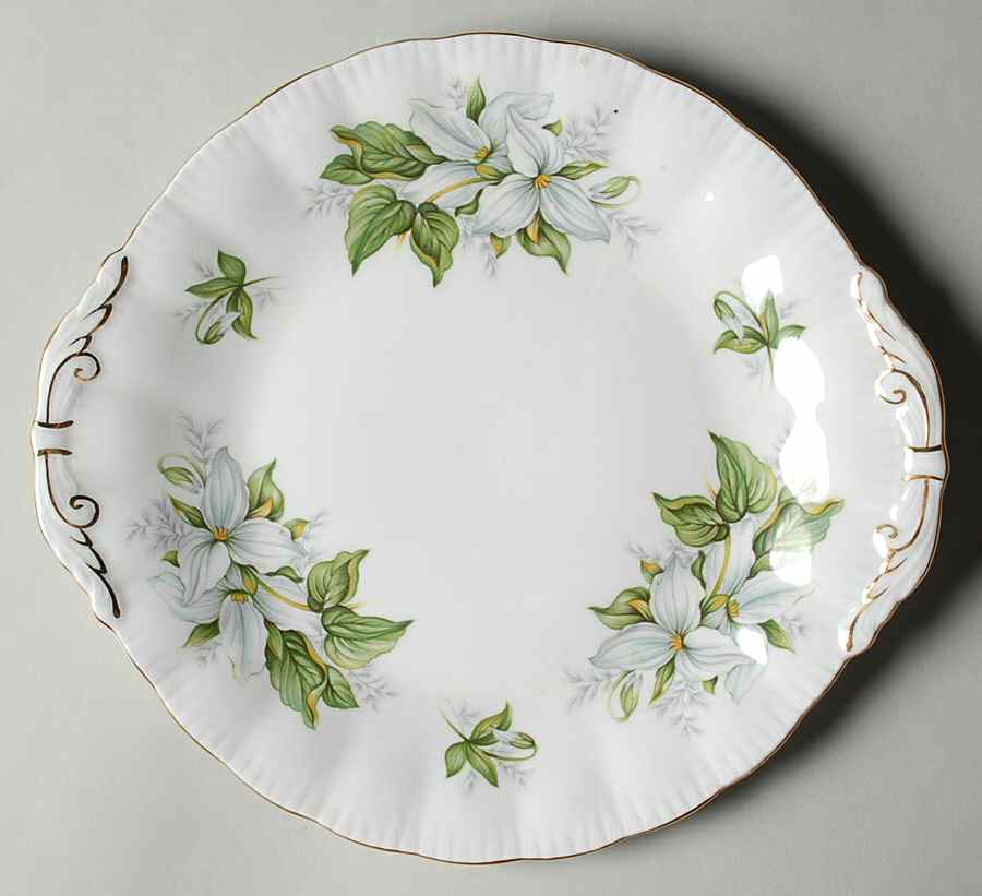 Canadian Provincial Flowers Handled Cake Plate by Paragon-1