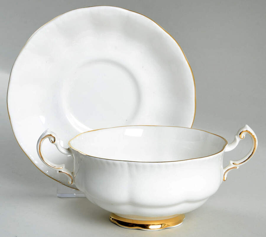 Charm Footed Cream Soup Bowl & Saucer Set by Paragon-1