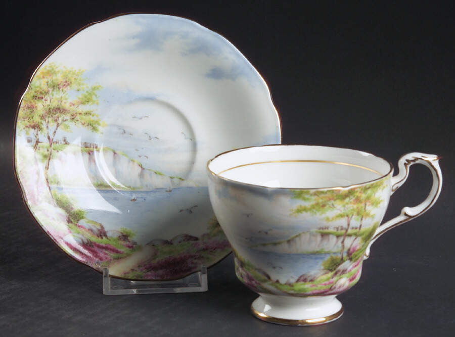 Cliffs of Dover Footed Cup & Saucer Set by Paragon-1