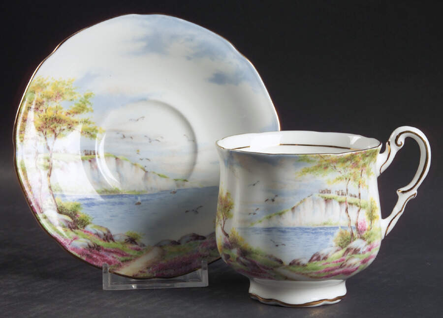 Cliffs of Dover Footed Cup & Saucer Set by Paragon-1