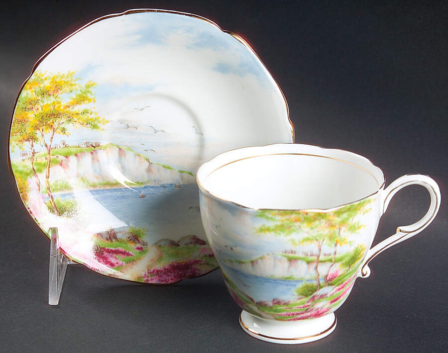 Cliffs of Dover Footed Cup & Saucer Set by Paragon-1