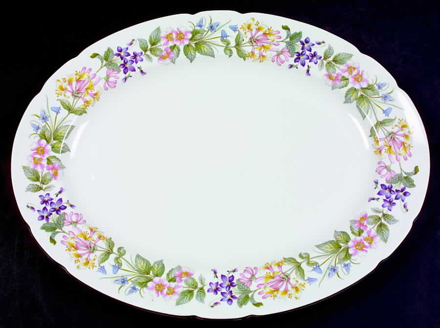 Country Lane (Scalloped Flat Rim) 15" Oval Serving Platter by Paragon-1