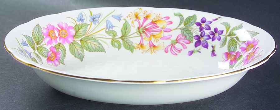 Country Lane (Scalloped Flat Rim) 9" Oval Vegetable Bowl by Paragon-1