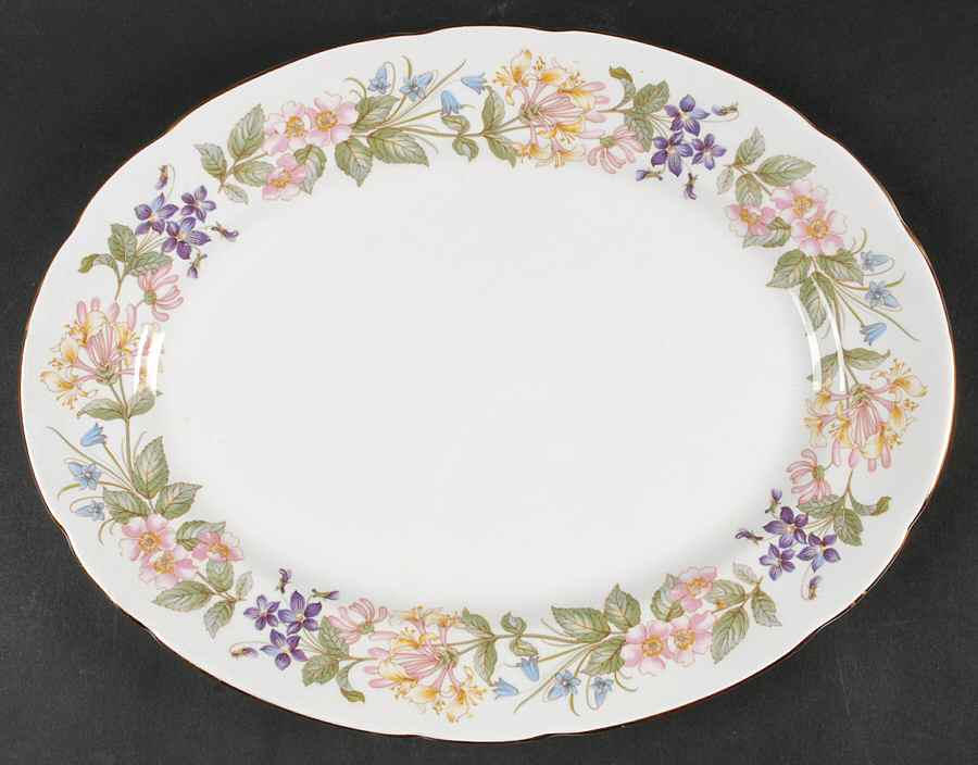 Country Lane (Scalloped Flat Rim) 13" Oval Serving Platter by Paragon-1