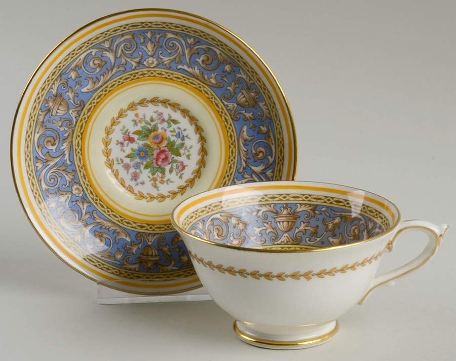 Corinthian Blue Footed Cup & Saucer Set by Paragon-1