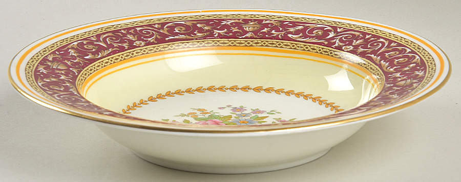 Corinthian Maroon (Gold Trim) Rim Soup Bowl by Paragon-1