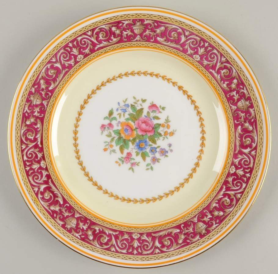 Corinthian Maroon (Gold Trim) Luncheon Plate by Paragon-1