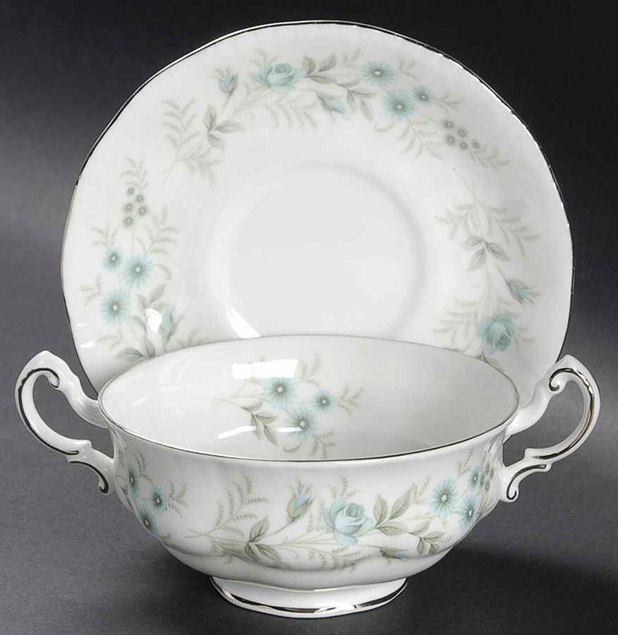 Debutante Footed Cream Soup Bowl & Saucer Set by Paragon-1