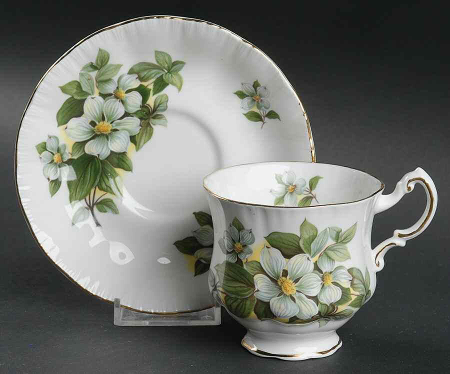 Dogwood Footed Cup & Saucer Set by Paragon-1
