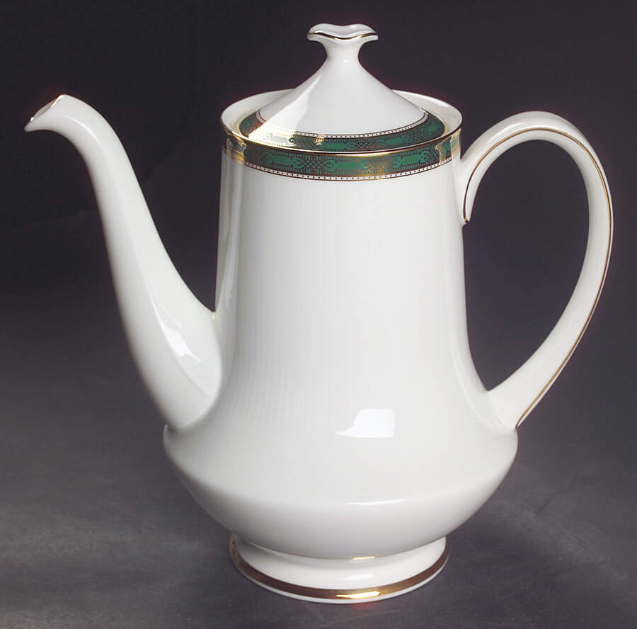 Elgin (Green & Gold) Coffee Pot & Lid by Paragon-1