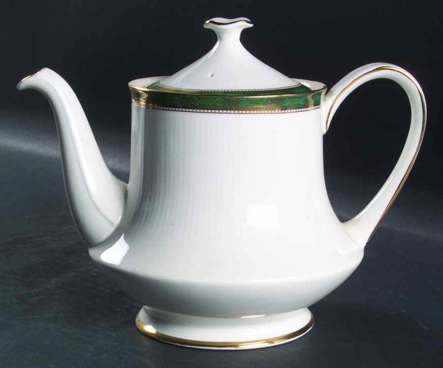 Elgin (Green & Gold) Teapot & Lid by Paragon-1