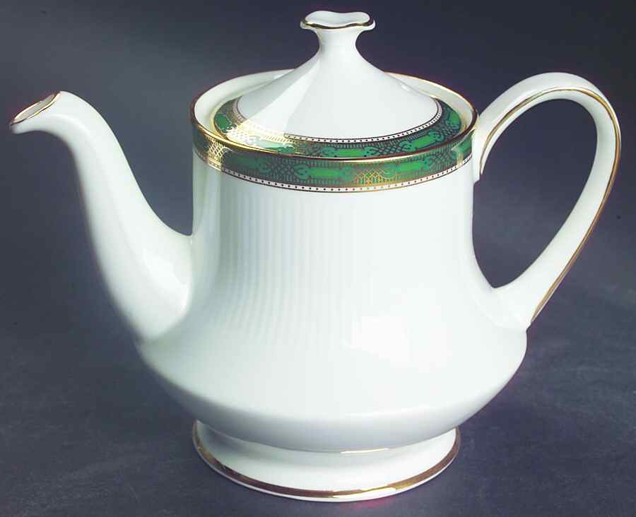 Elgin (Green & Gold) Mini Teapot & Lid by Paragon-1