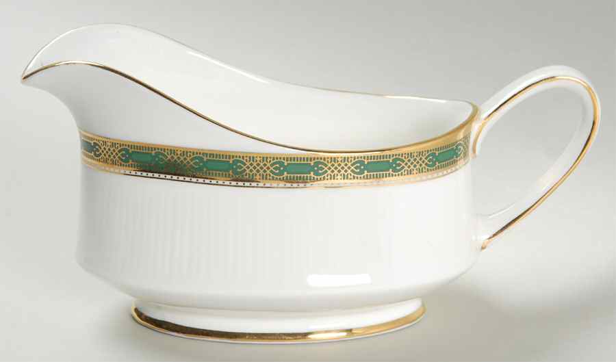 Elgin (Green & Gold) Gravy Boat by Paragon-1
