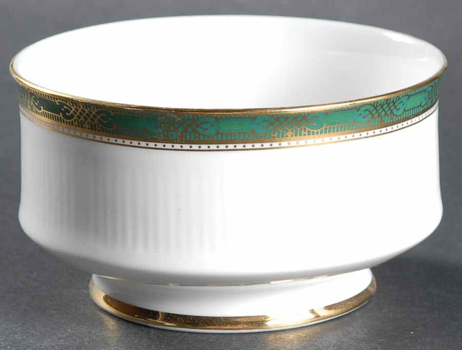 Elgin (Green & Gold) Open Sugar Bowl by Paragon-1