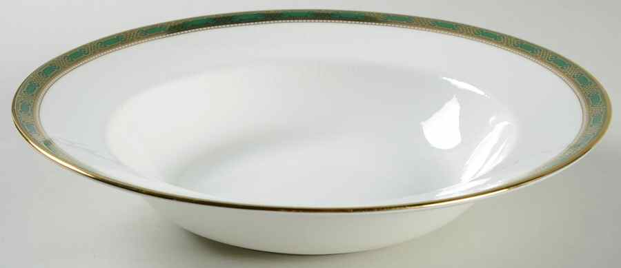 Elgin (Green & Gold) Large Rim Soup Bowl by Paragon-1