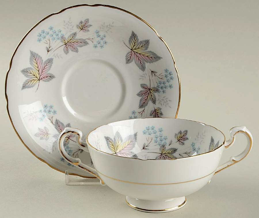 Enchantment Footed Cream Soup Bowl & Saucer Set by Paragon-1