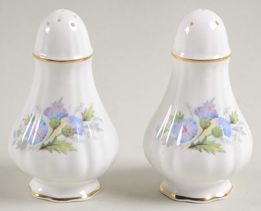 English Flowers (Flower Names On Back) Salt & Pepper Set by Paragon-1