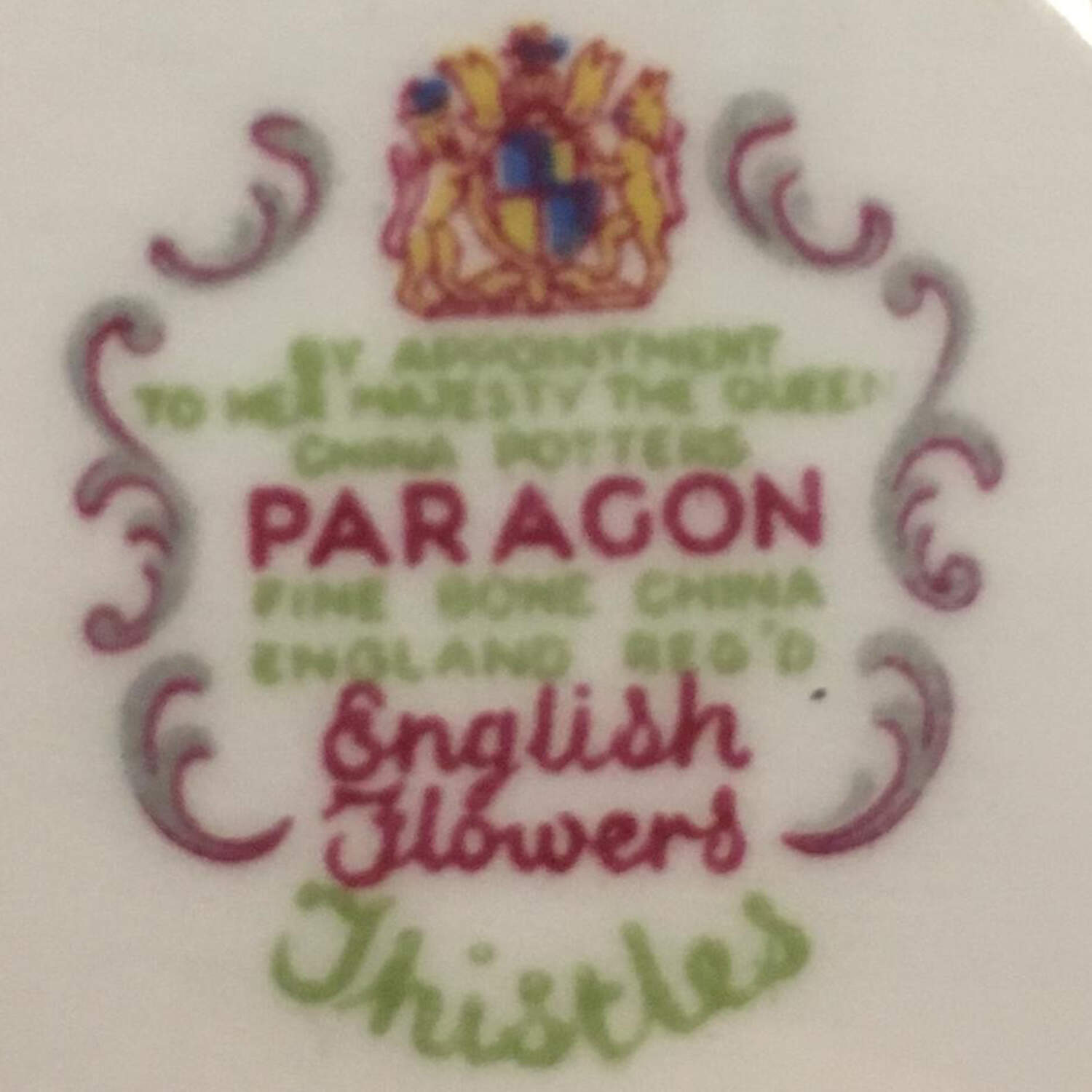 English Flowers (Flower Names On Back) Tray for Mini Creamer & Open Sugar by Paragon-1