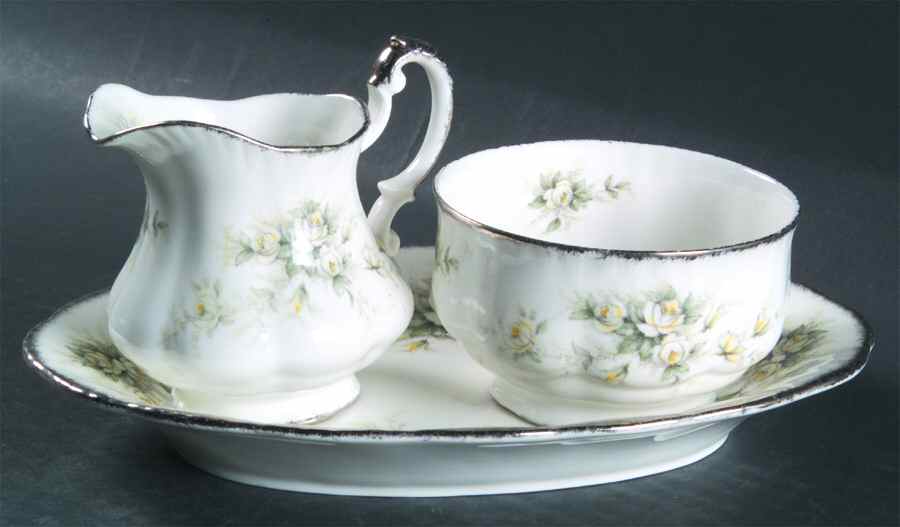 First Love Mini Creamer & Open Sugar with Tray by Paragon-1