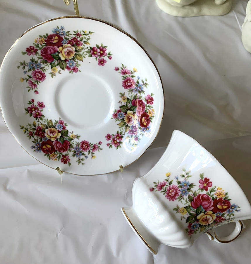 Flower Festival Footed Cup & Saucer Set by Paragon-1