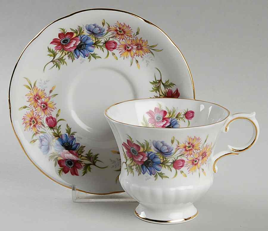 Flower Festival Footed Cup & Saucer Set by Paragon-1