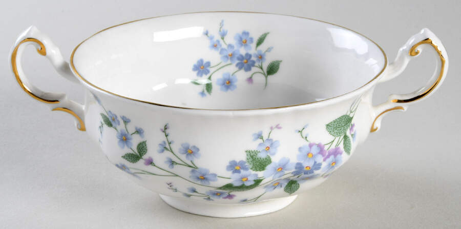Forget Me Not Footed Cream Soup Bowl by Paragon-1