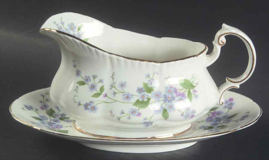 Forget Me Not Gravy Boat & Underplate by Paragon-1