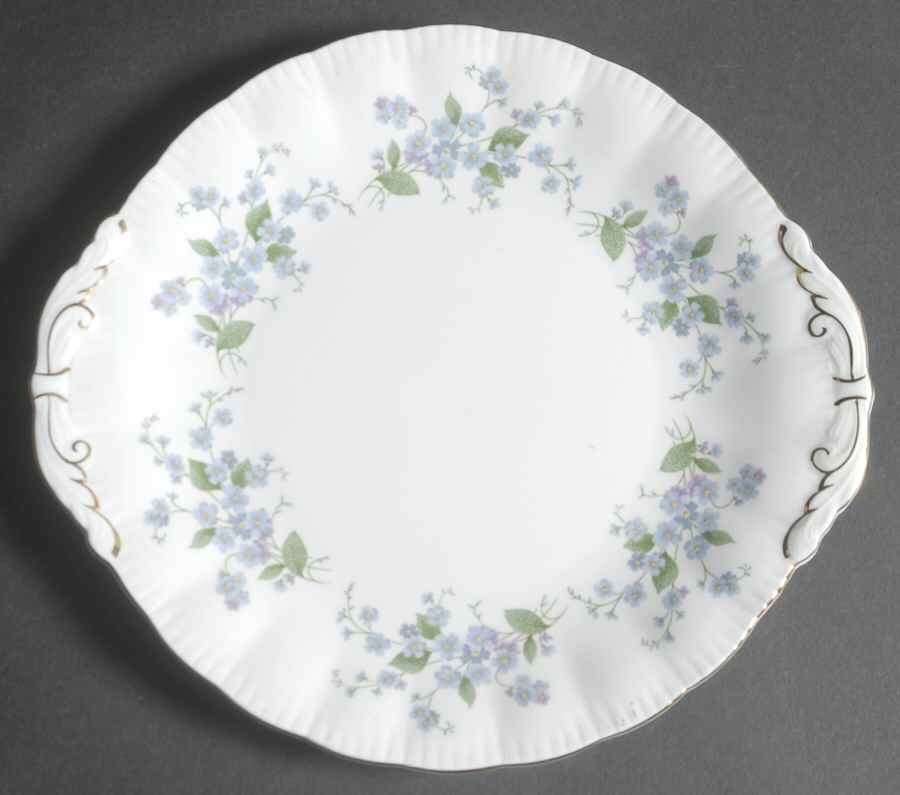 Forget Me Not Handled Cake Plate by Paragon-1