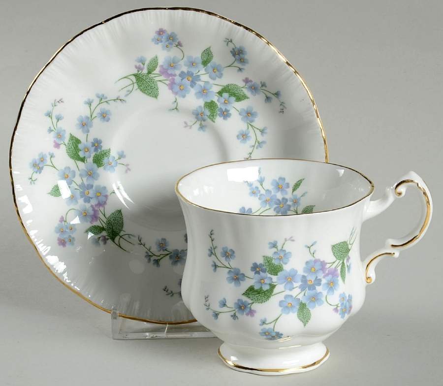 Forget Me Not Footed Cup & Saucer Set by Paragon-1