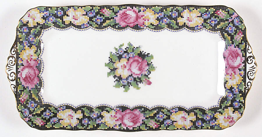 Gingham Rose Large Sandwich Tray by Paragon-1