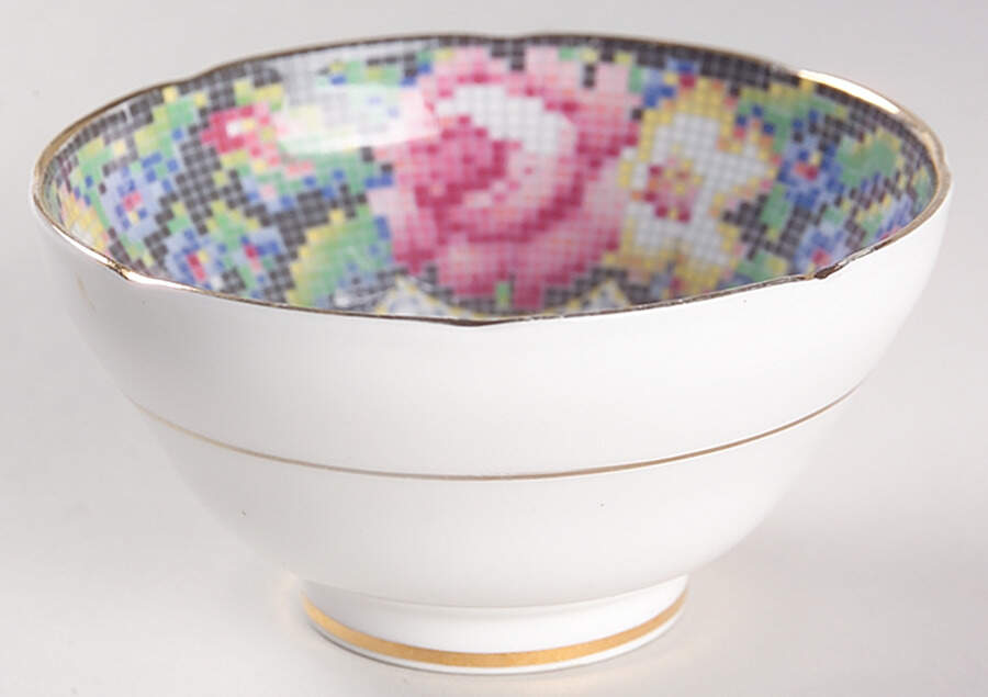Gingham Rose Mini Open Sugar Bowl by Paragon-1