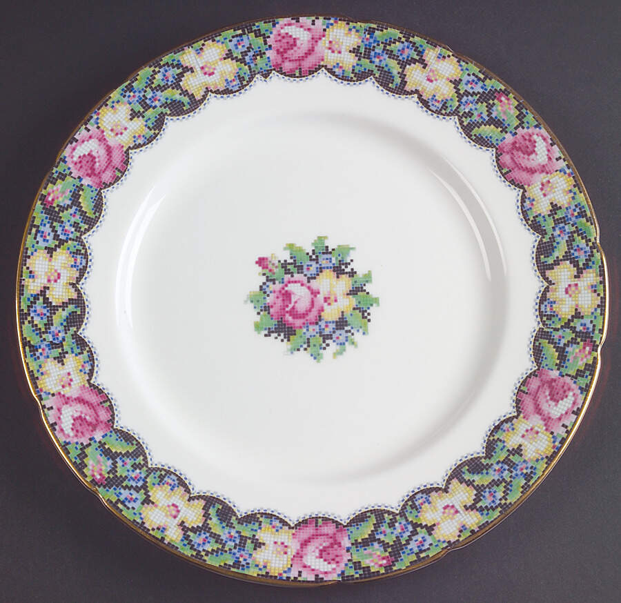 Gingham Rose Dinner Plate by Paragon-1