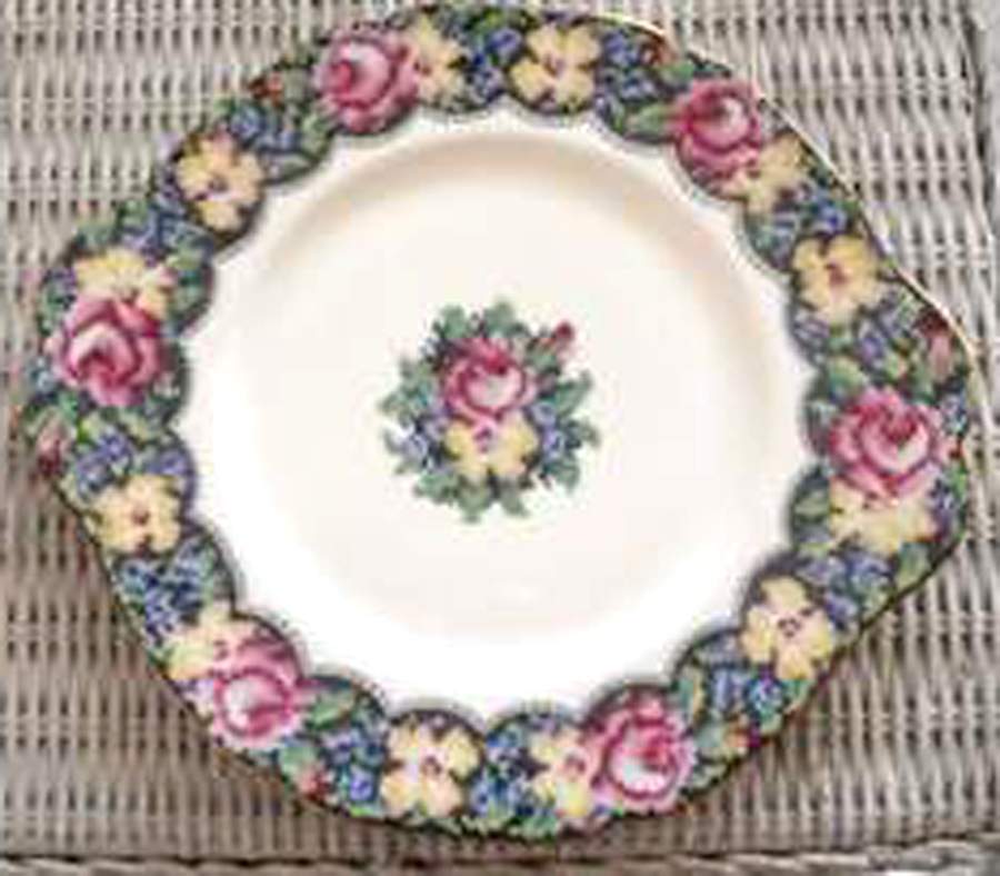 Gingham Rose Handled Cake Plate by Paragon-1